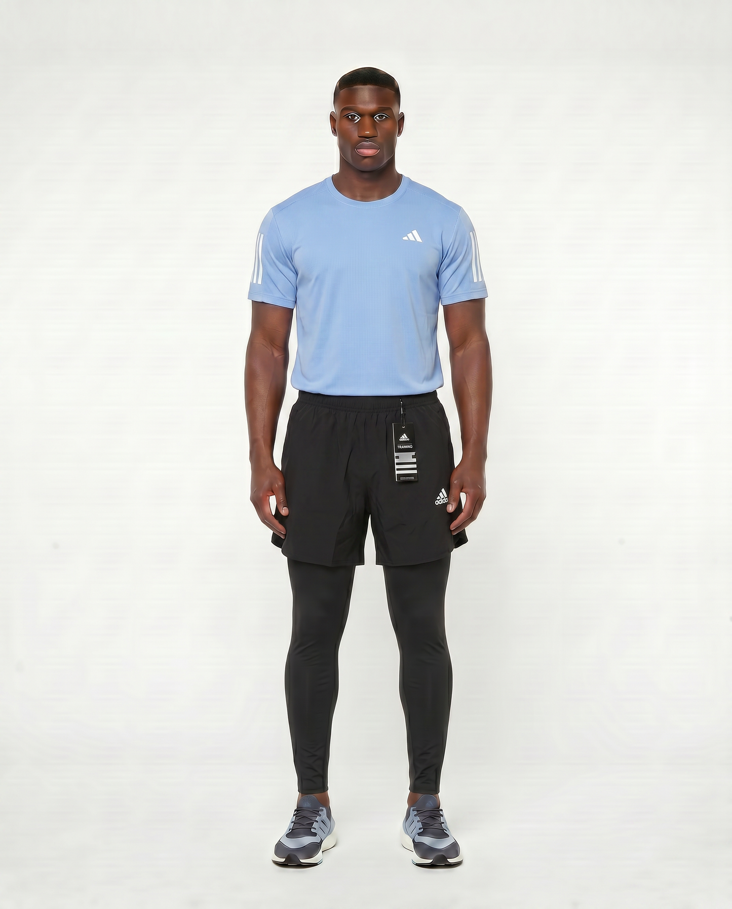 Tenue de Sport Manche Courte Haut + Short avec collant