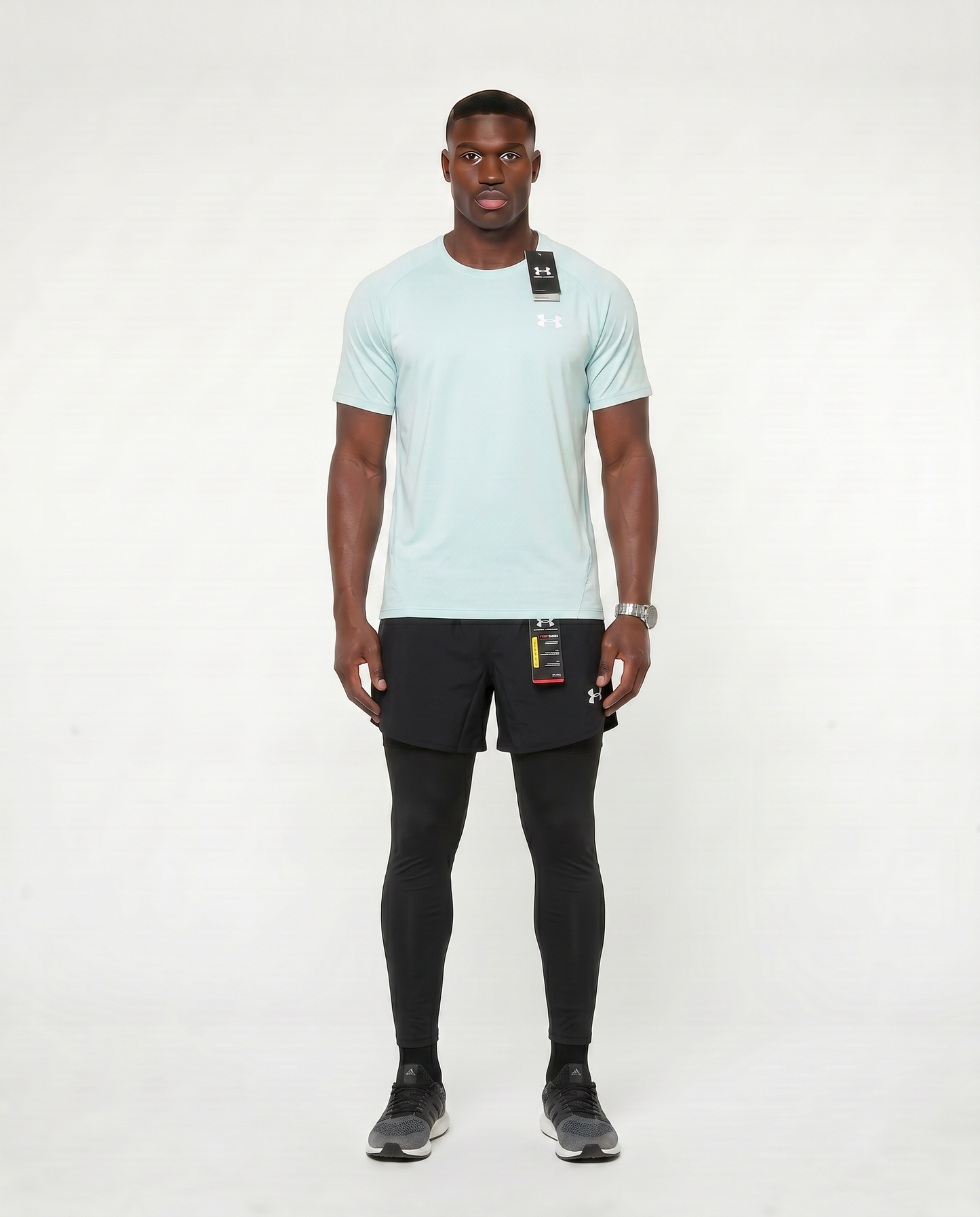 Tenue de Sport Manche Courte Haut + Short avec collant