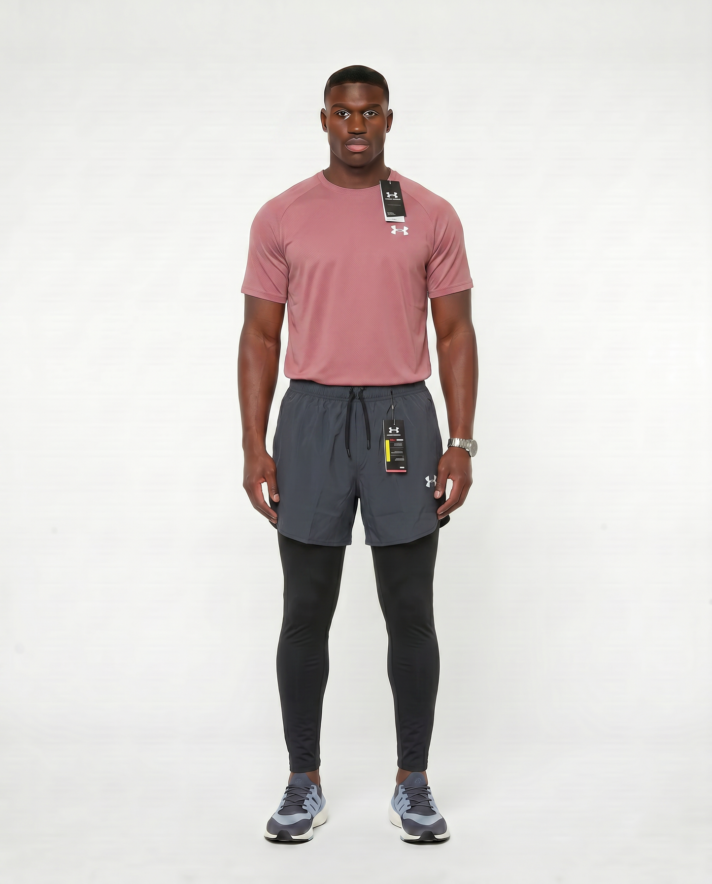 Tenue de Sport Manche Courte Haut + Short avec collant