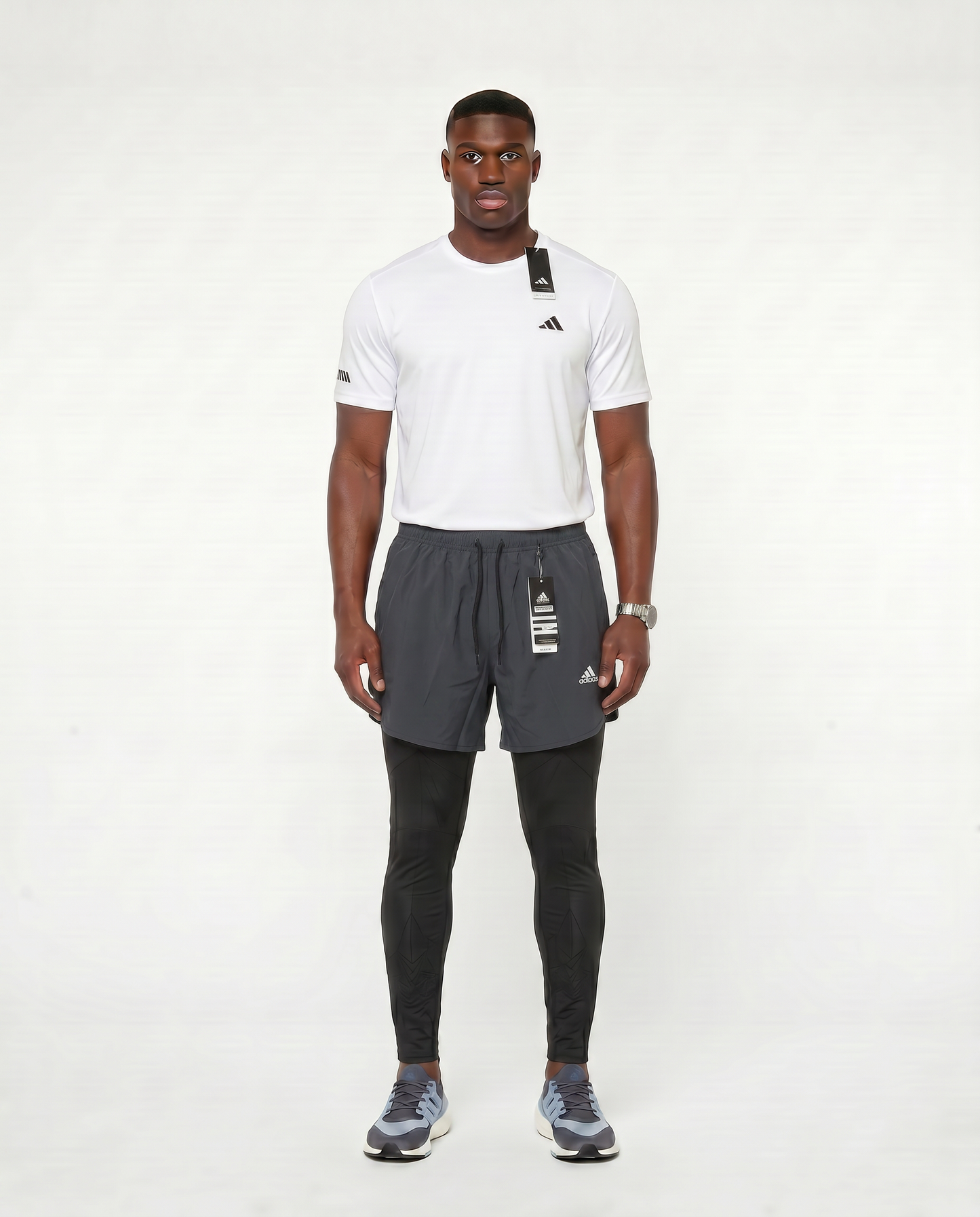 Tenue de Sport Manche Courte Haut + Short avec collant