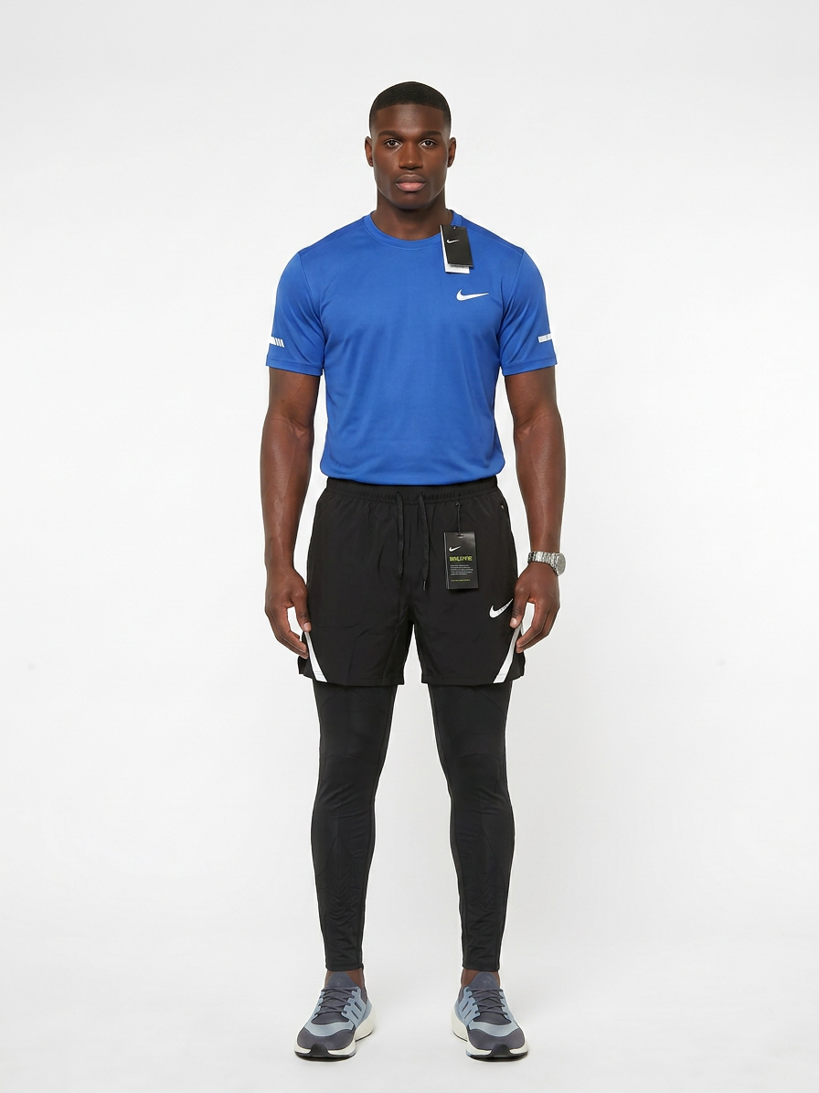 Tenue de Sport Manche Courte Haut + Short avec collant