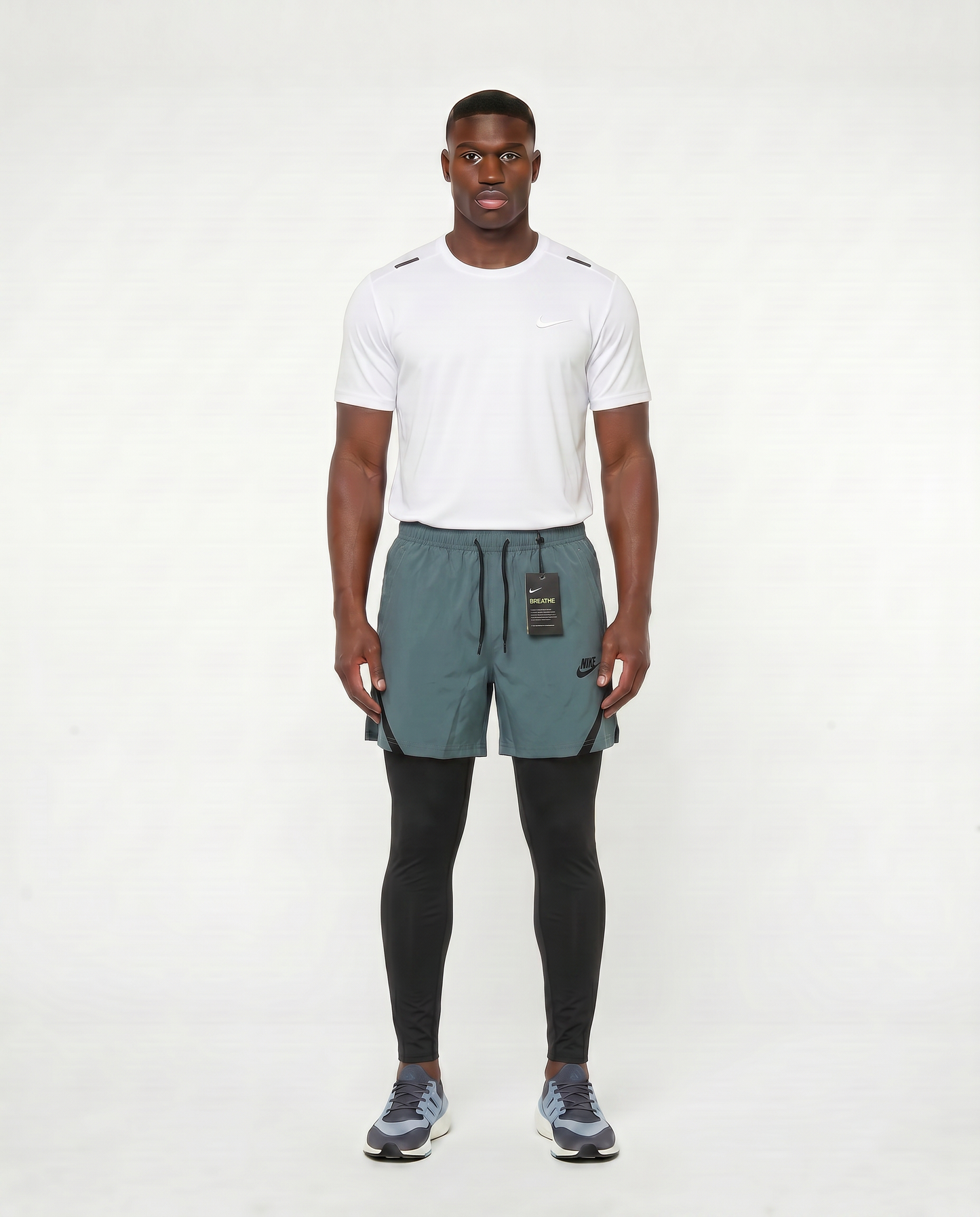 Tenue de Sport Manche Courte Haut + Short avec collant