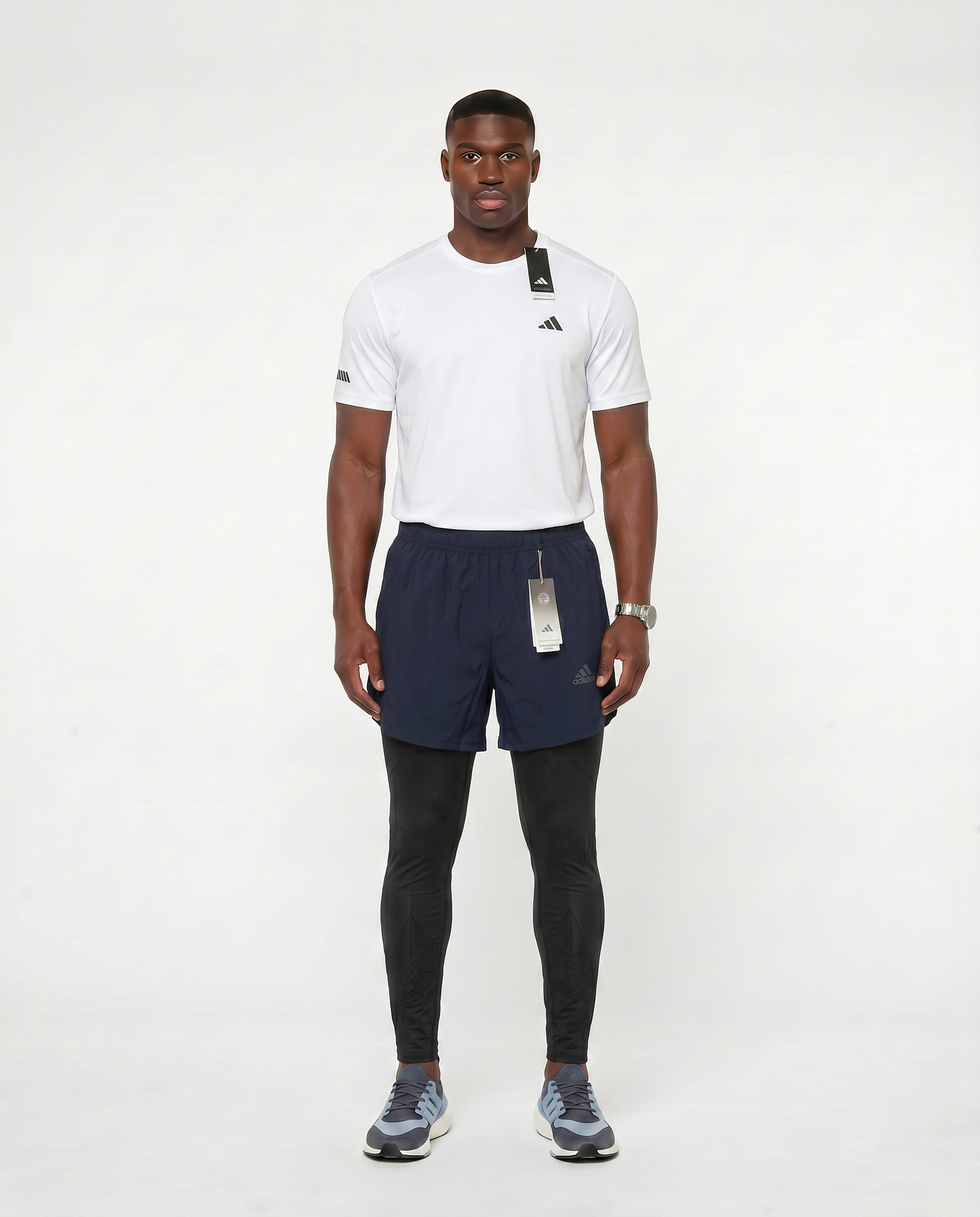 Tenue de Sport Manche Courte Haut + Short avec collant