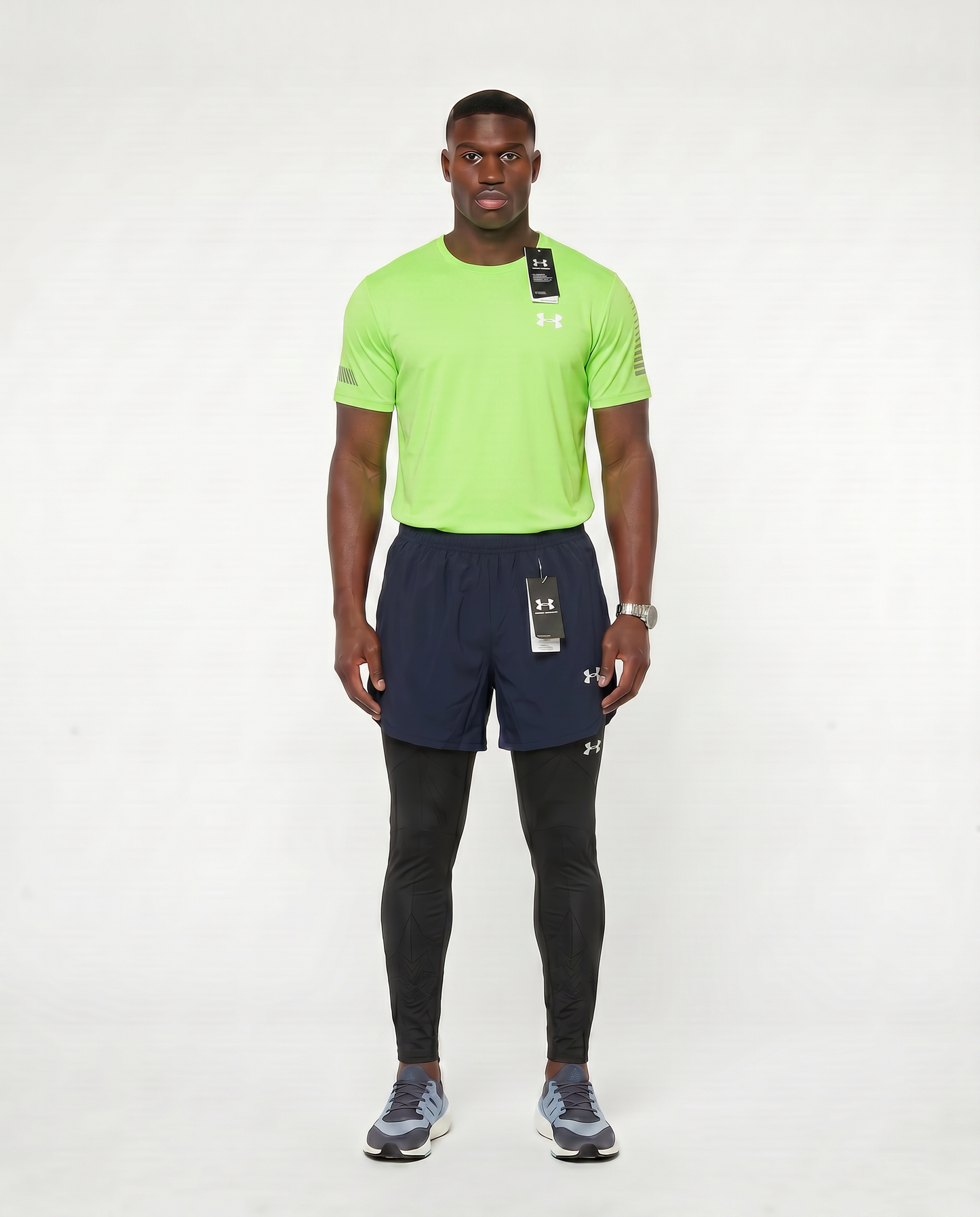 Tenue de Sport Manche Courte Haut + Short avec collant
