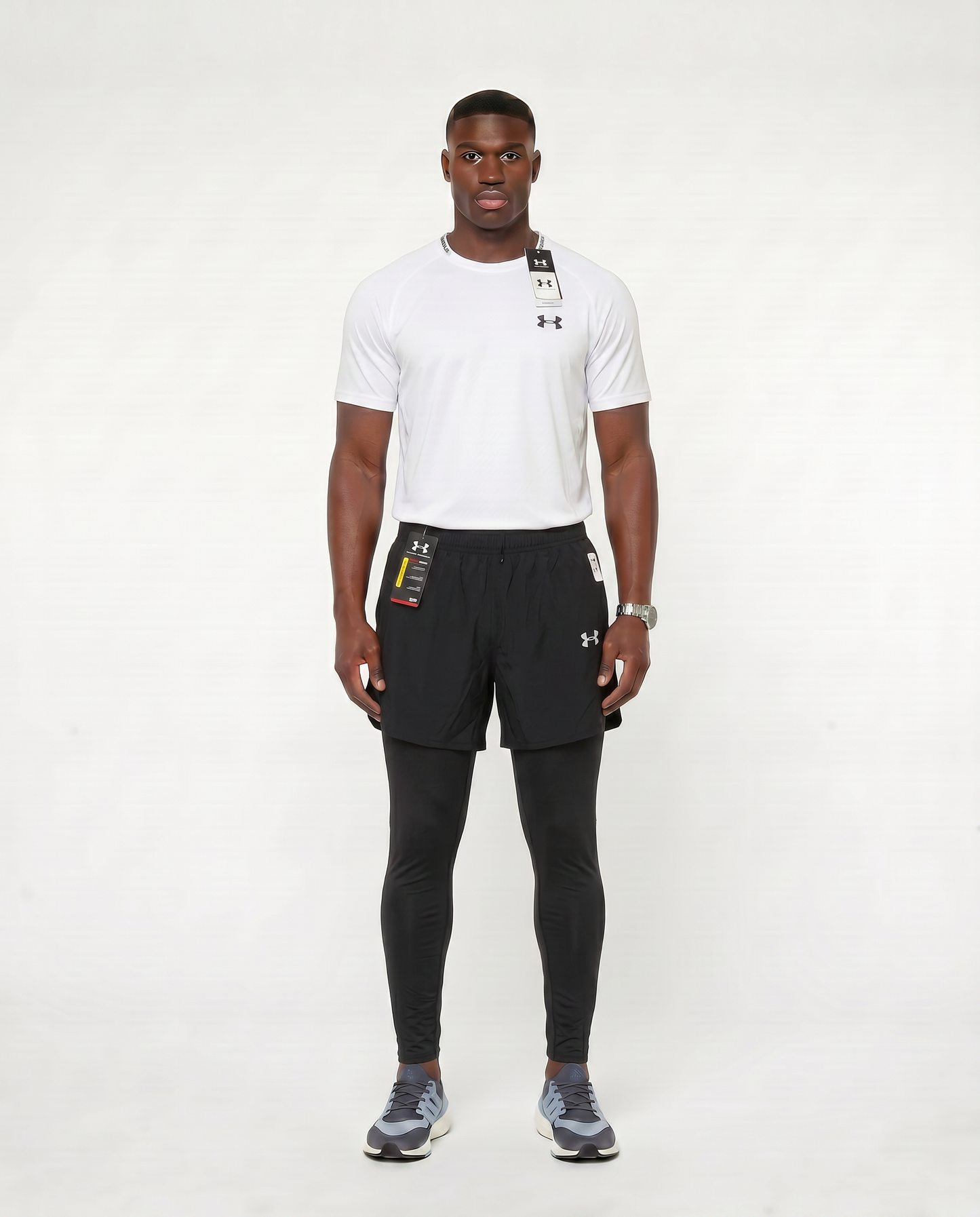 Tenue de Sport Manche Courte Haut + Short avec collant