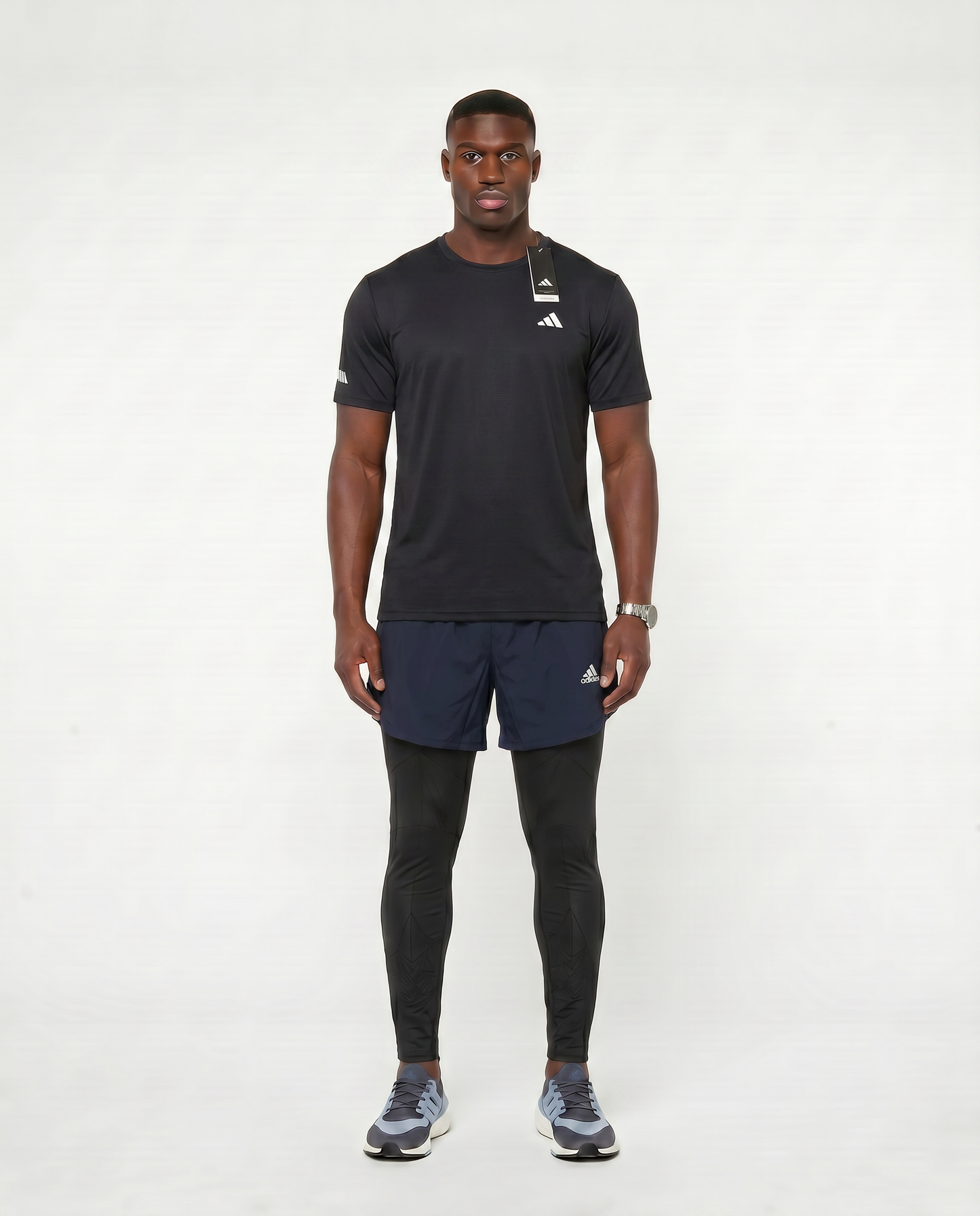 Tenue de Sport Manche Courte Haut + Short avec collant
