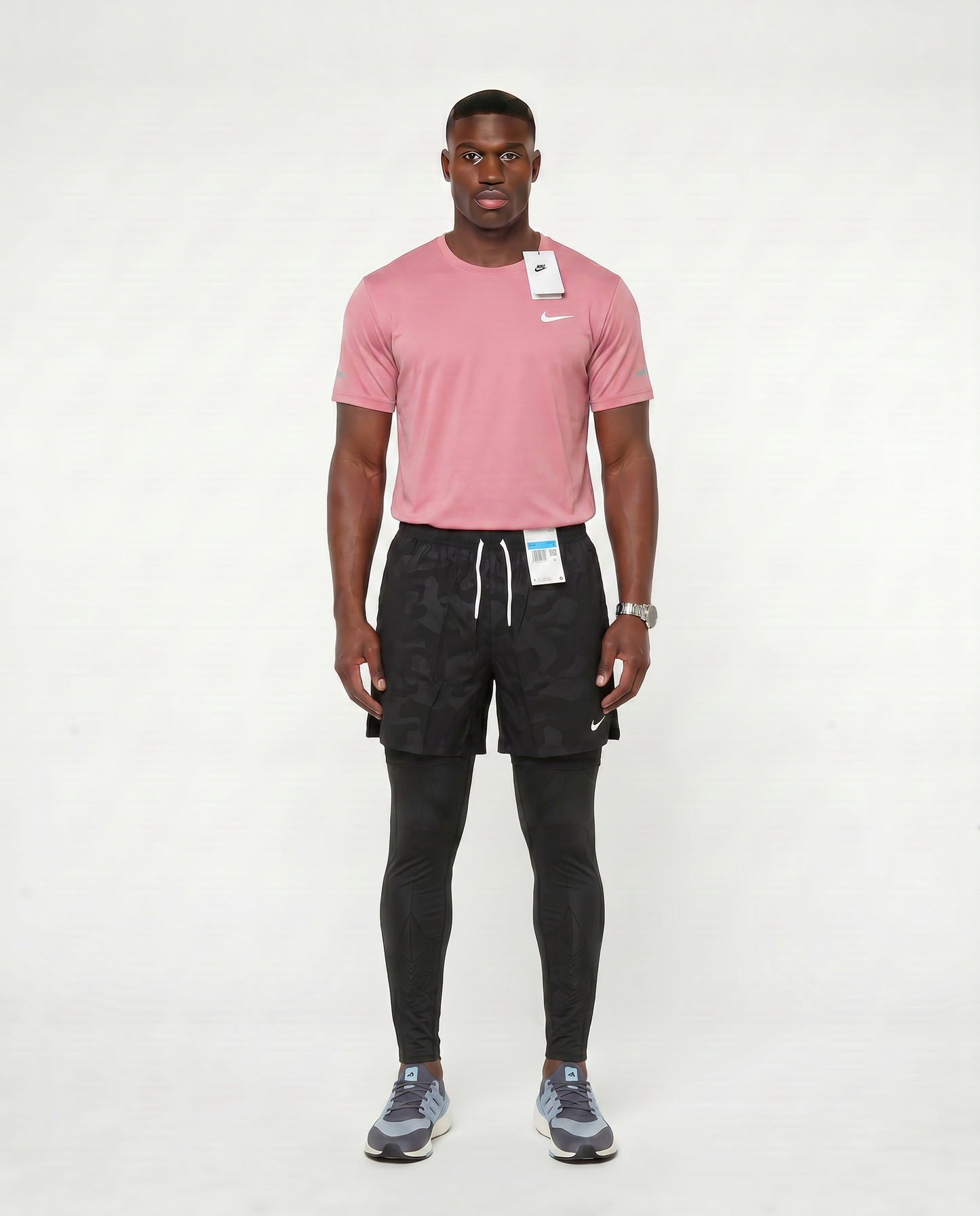 Tenue de Sport Manche Courte Haut + Short avec collant