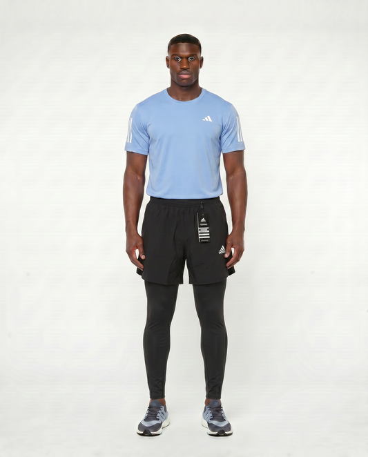 Tenue de Sport Manche Courte Haut + Short avec collant