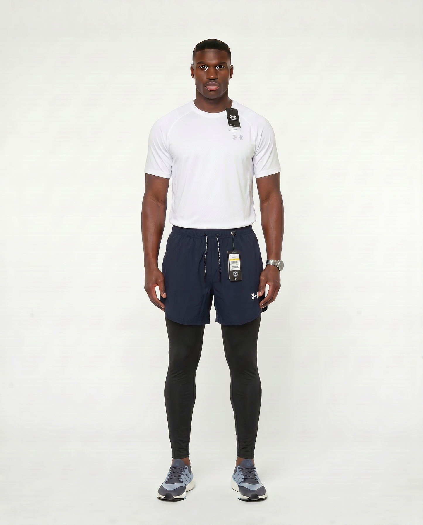 Tenue de Sport Manche Courte Haut + Short avec collant