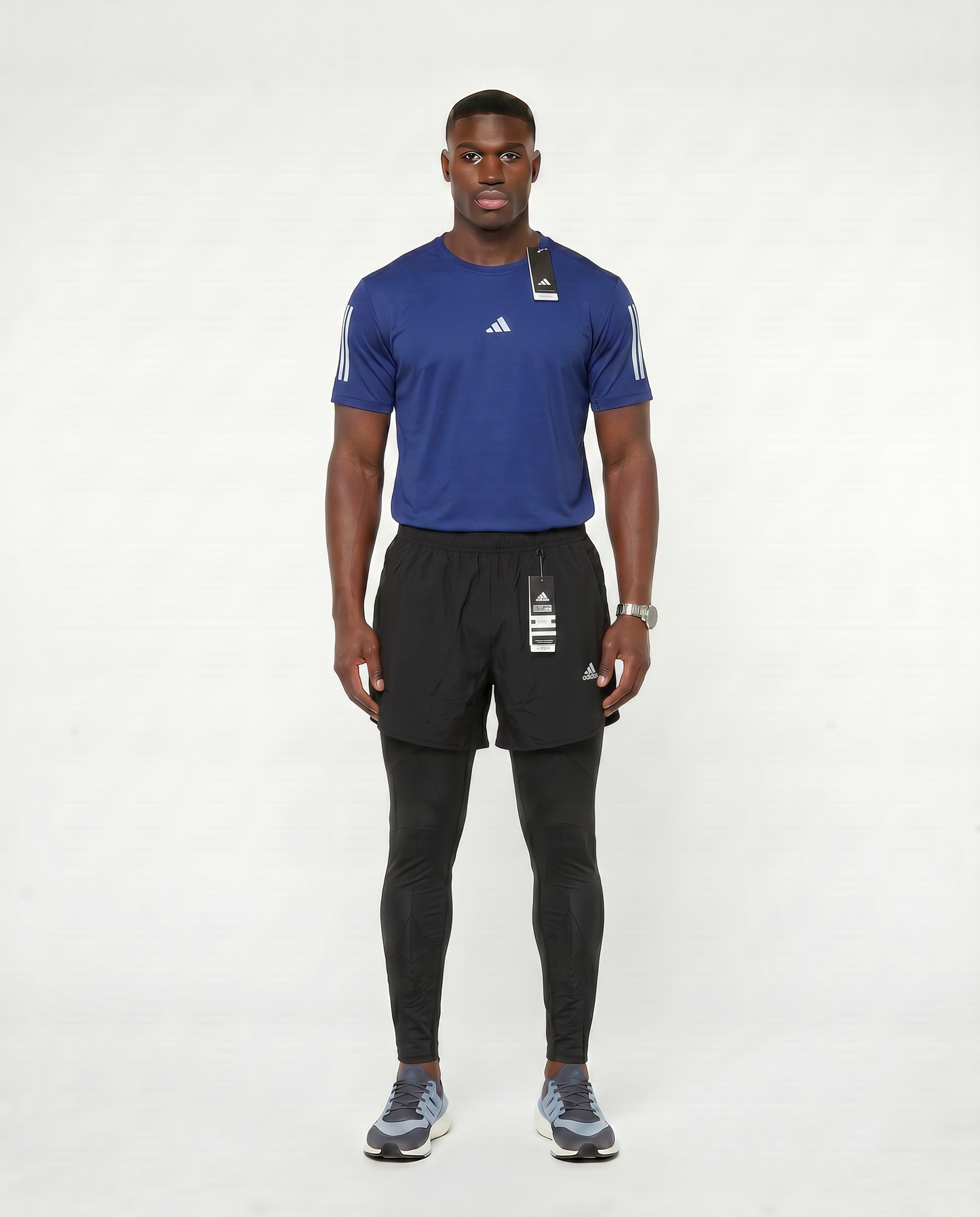 Tenue de Sport Manche Courte Haut + Short avec collant