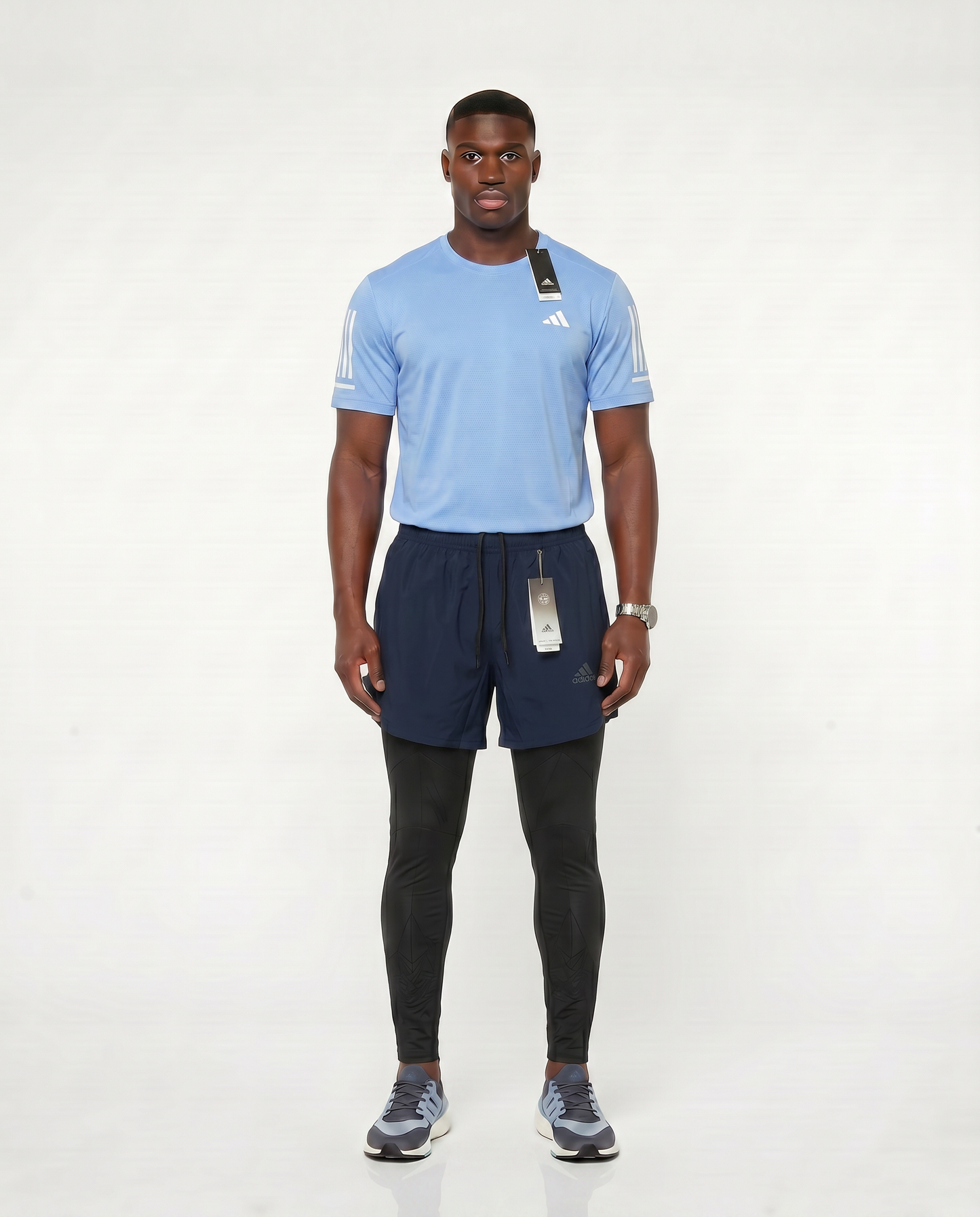Tenue de Sport Manche Courte Haut + Short avec collant