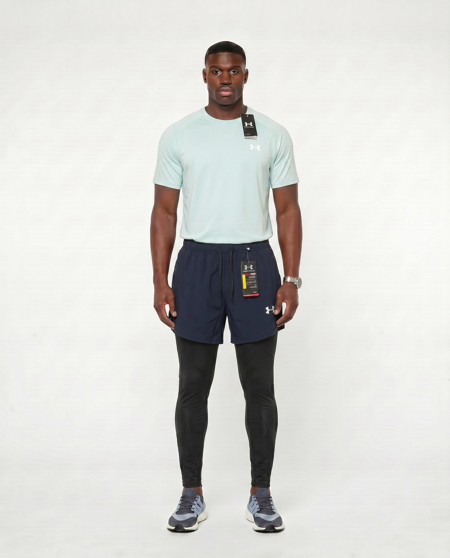 Tenue de Sport Manche Courte Haut + Short avec collant