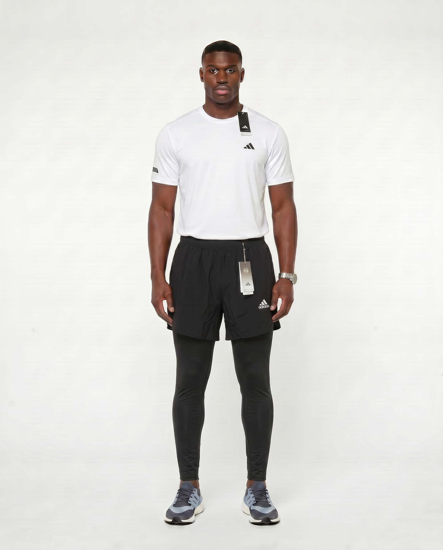 Tenue de Sport Manche Courte Haut + Short avec collant