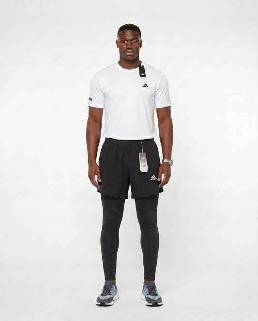 Tenue de Sport Manche Courte Haut + Short avec collant