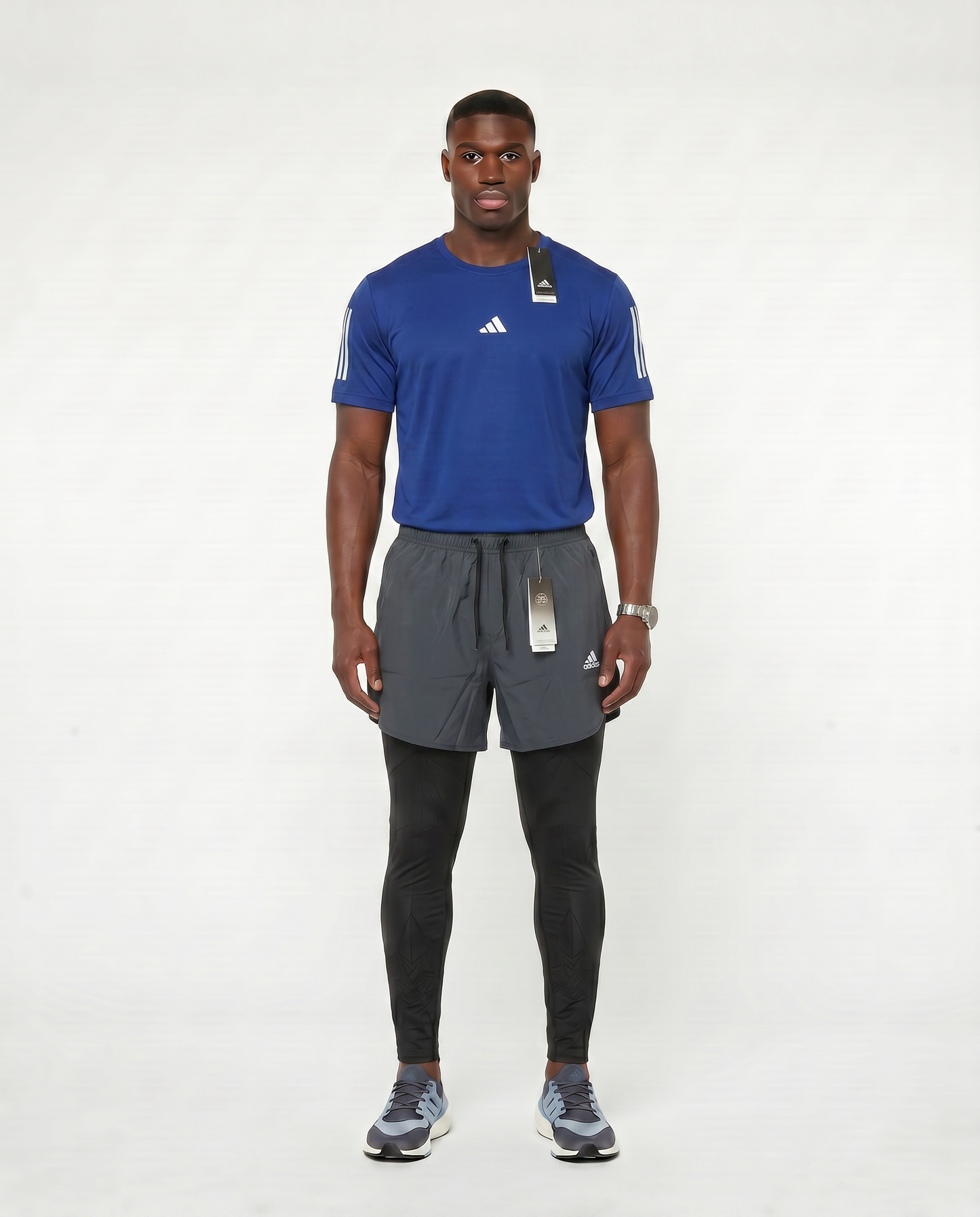 Tenue de Sport Manche Courte Haut + Short avec collant