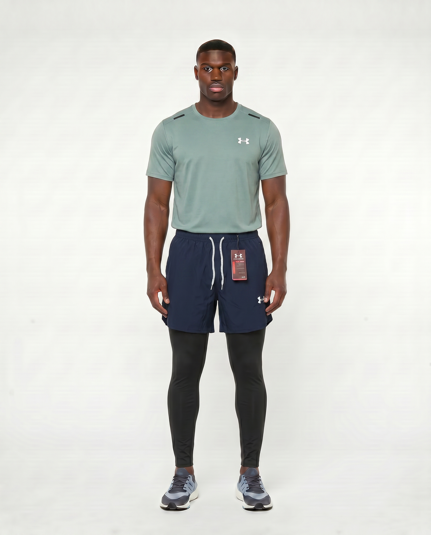 Tenue de Sport Manche Courte Haut + Short avec collant