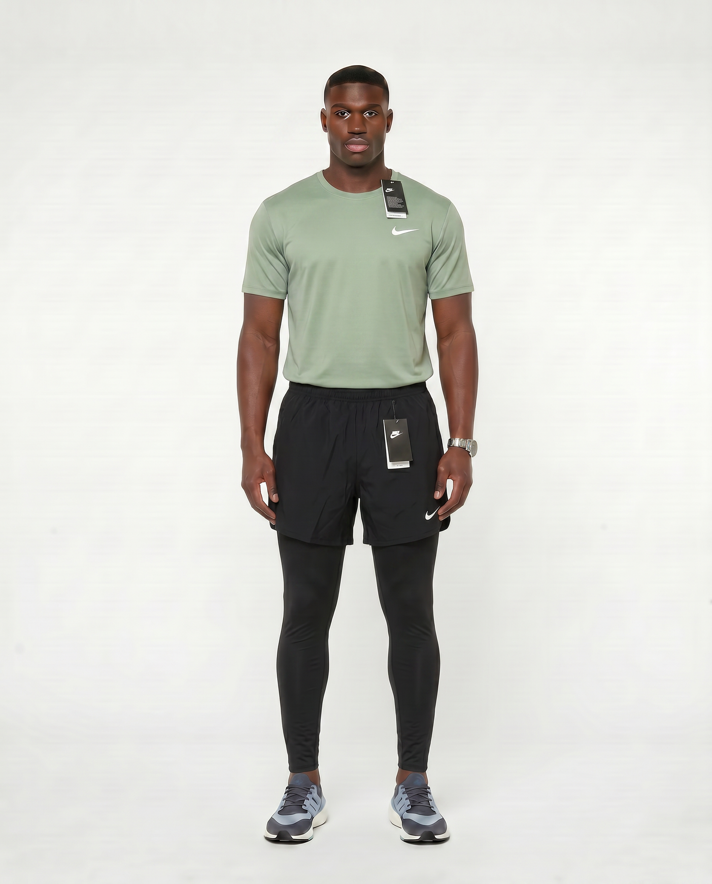 Tenue de Sport Manche Courte Haut + Short avec collant
