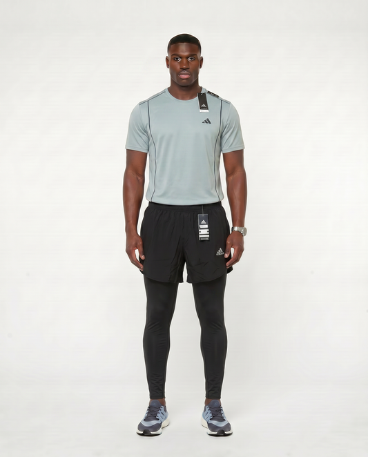 Tenue de Sport Manche Courte Haut + Short avec collant